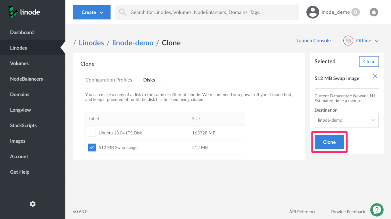 Click the Clone Button
