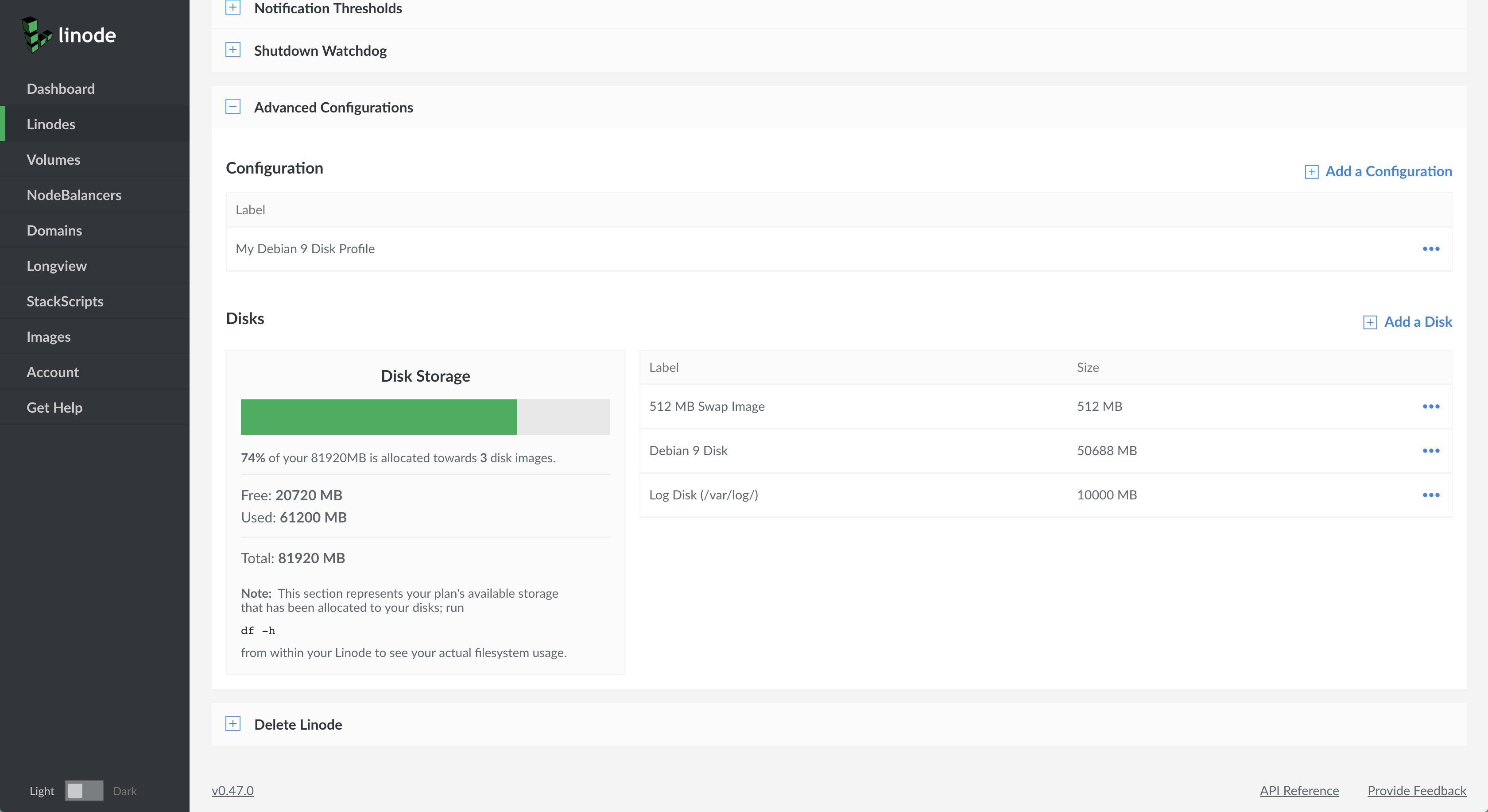 Disk storage allocation
